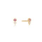 14kt Gold White and Pink Sapphire Stud Earrings